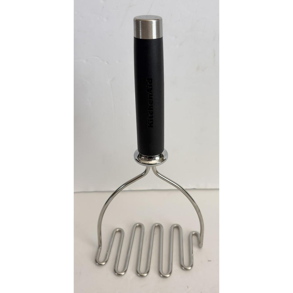KitchenAid Stainless Steel Wire Potato Bean Masher Black Handle Large